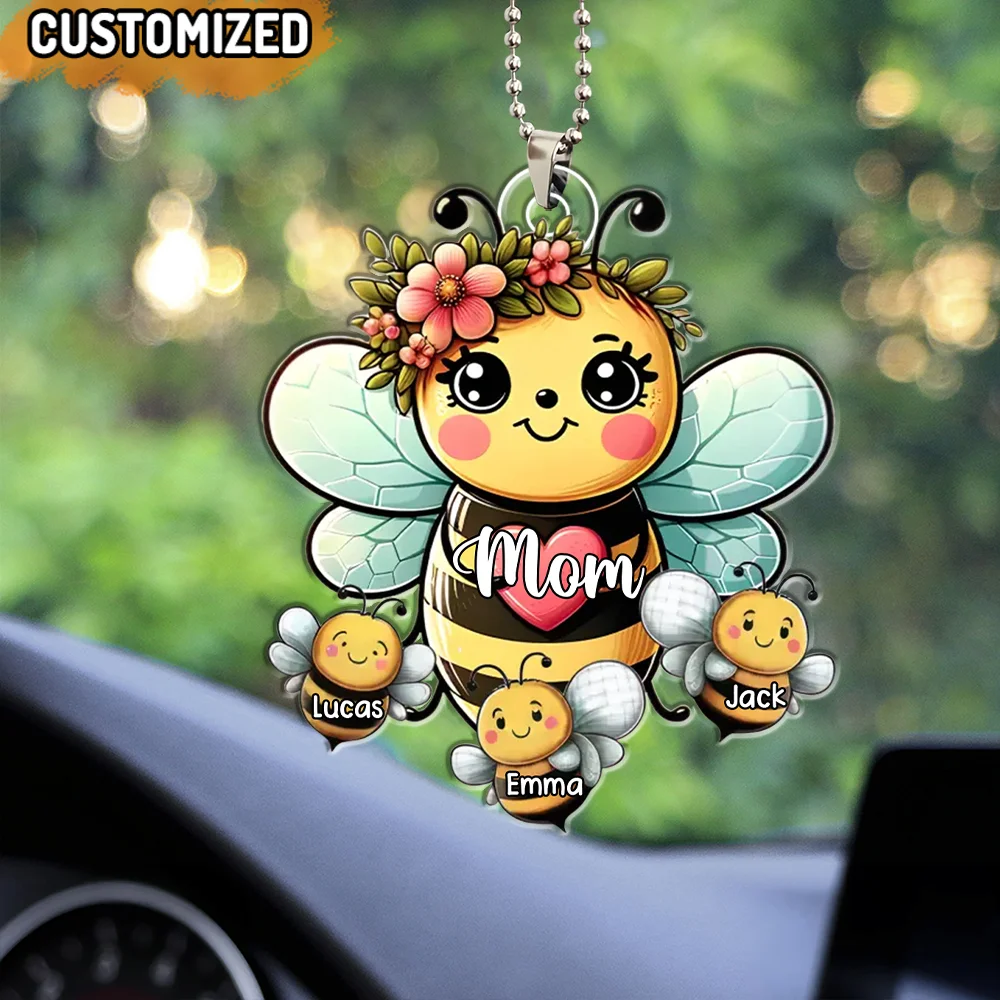 Füllt Leben mit Süße – Personalisierbares Bienen Ornament für Familie und Mama