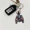 Personalisierte ein Mädchen mit Off-Road-Auto Schlüsselanhänger, lustige Reise Geschenk für Reise Mädchen Personalized A Girl With Off-road Car Keychain, Funny Travel Gift For Journey Girls Mockup Preview 2.jpg