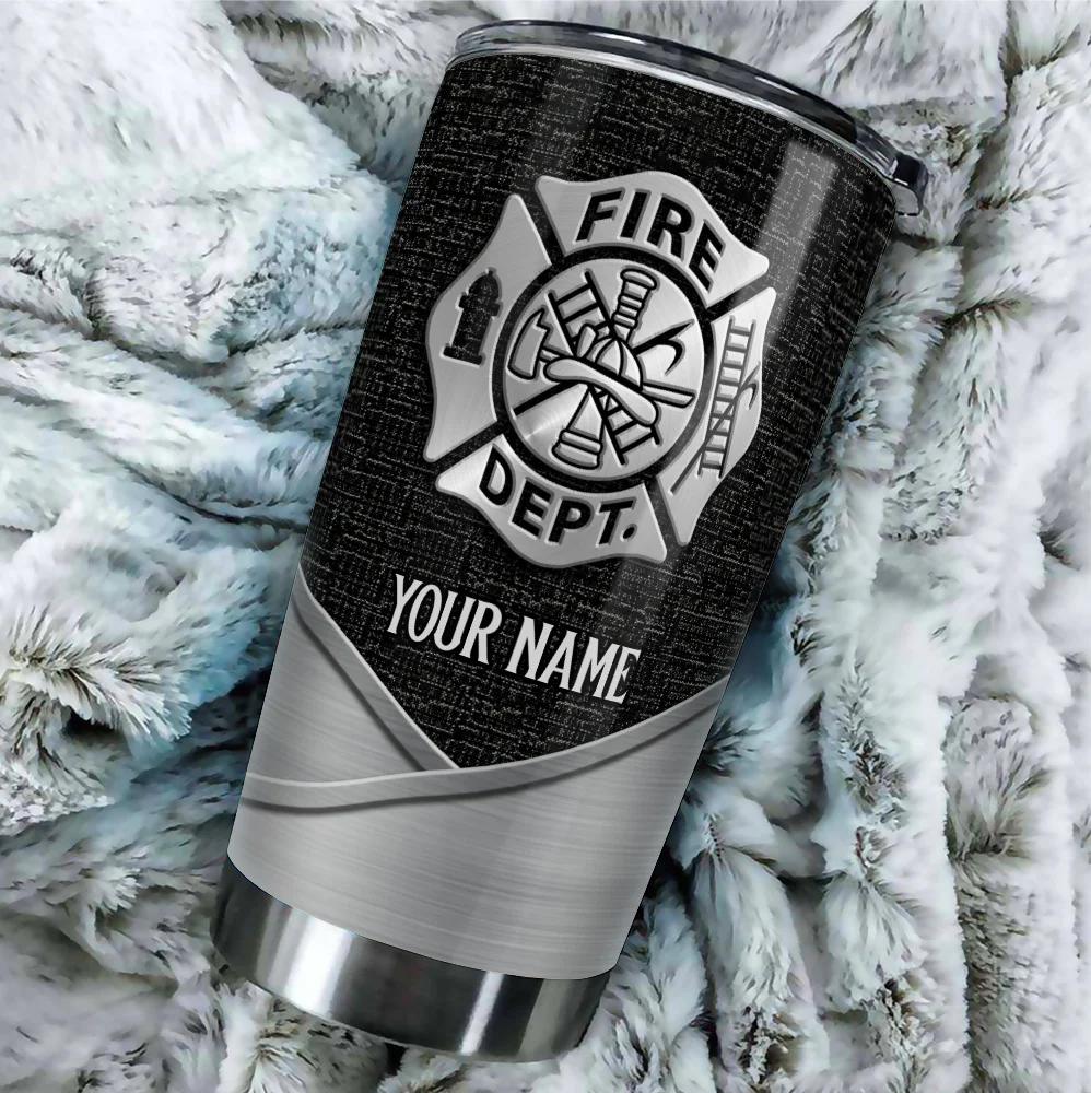 Personalisierter Feuerwehrmann Metall-Effekt Reisebecher Personalized Firefighter Metal Effect Travel Tumbler Mockup Preview.jpg