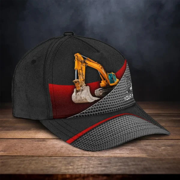 Bagger Multicolor Metall-Muster personalisierte klassische Kappe Excavator Multicolor Metal Pattern Personalized Classic Cap Mockup Preview 1.jpg