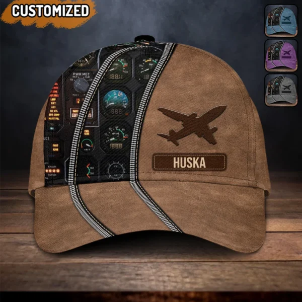 Pilotkappe – Individuell gestaltbar für Pilotin und Flugzeugliebhaber Personalized Pilot Multicolor Classic Cap, Gift For Pilot Mockup Ads.jpg