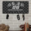 Jk personalisiert Racing zwei gekreuzten karierten Flaggen Schlüsselanhänger Jk Personalized Racing Two Crossed Checkered Flags Key Holder MK 1.jpg