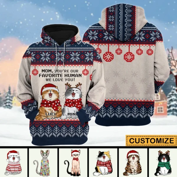 Du bist mein Lieblingsmensch Katze personalisiert gestrickt 3D alle Tshirt You're My Favorite Human Cat Personalized Knitted Hoodie Mockup ADS.jpg