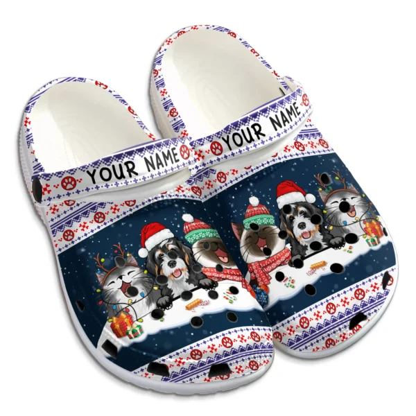 Weihnachten Hund Katze Personalisierte Clogs V2 Christmas Dog Cat Personalized Crocs V2 MK 2.jpg