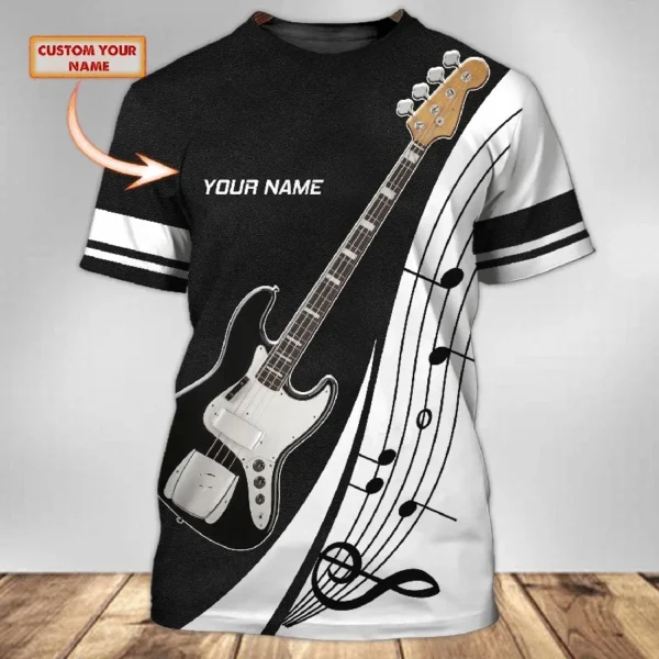 Bassgitarre - Personalisiertes Name 3D Tshirt buffer_BassGuitarPersonalizedName3DTshirt6850.jpg