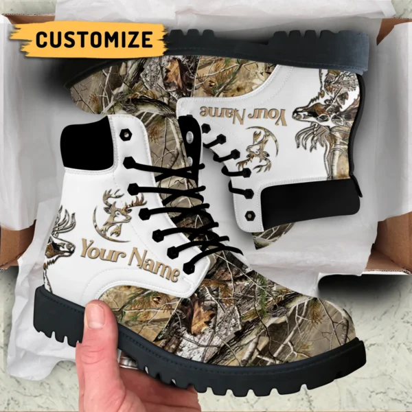 Hirschjagd Wald Camo Multi Farben personalisierte alle Saison Stiefel Deer Hunting Forest Camo Multi Colors Personalized All Season Boots z1.jpg