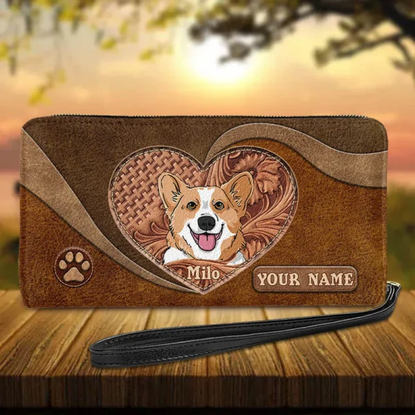 Haustier mit Heartshape Hund Katze personalisierte Clutch Purse, personalisiertes Geschenk für Tierliebhaber Pet With Heartshape Dog Cat Personalized Clutch Purse, Personalized Gift for Pet Lovers Mockup Preview.jpg