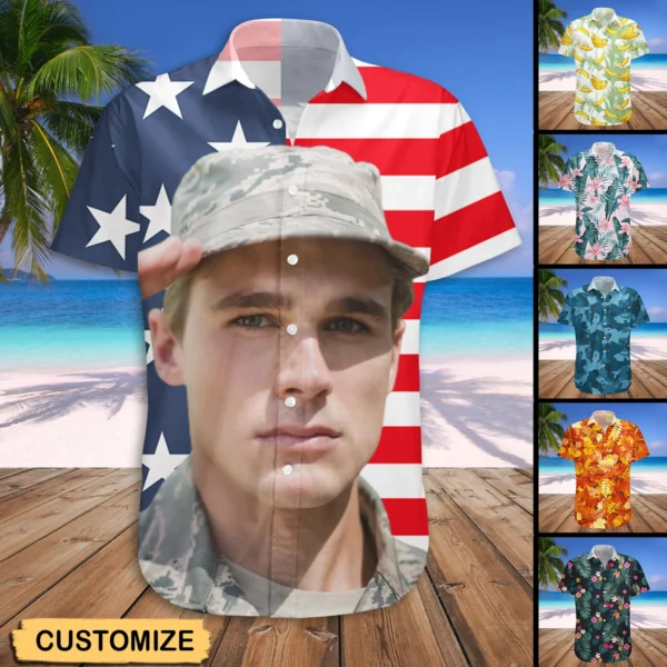 Benutzerdefinierte Foto Familie Freund Paare Hawaii-Hemd Custom Photo Family Friend Couples Hawaiian Shirt Mockup ADs.jpg