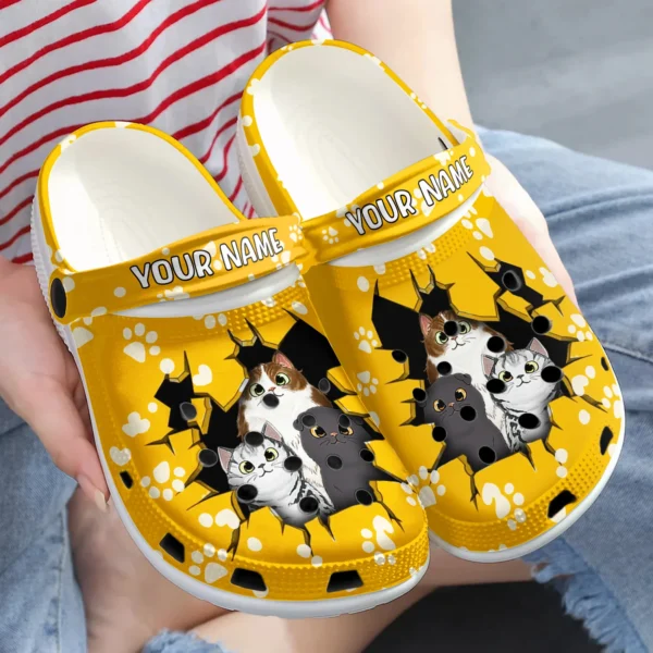 Personalisierte Katze Liebhaber knacken Multicolor Clogs Personalized Cat Lovers Crack Multicolor Clogs MK 2.jpg