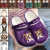 Personalisierte Hunde und Katzen Namen lila Leder Clogs Personalized Dogs And Cats Names Purple Leather Crocs MK.jpg