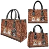 Hund Katze Blumen personalisierte Lederhandtasche, personalisiertes Geschenk für Tierliebhaber Dog Cat Flowers Personalized Leather Handbag, Personalized Gift for Pet Lovers Mockup Preview.jpg