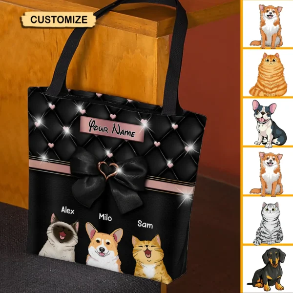 Hund Katze Personalisierte Fliege Herz Stofftasche Dog Cat Personalized Bow Tie Heart Cloth Tote Bag Mockup Run AD.jpg