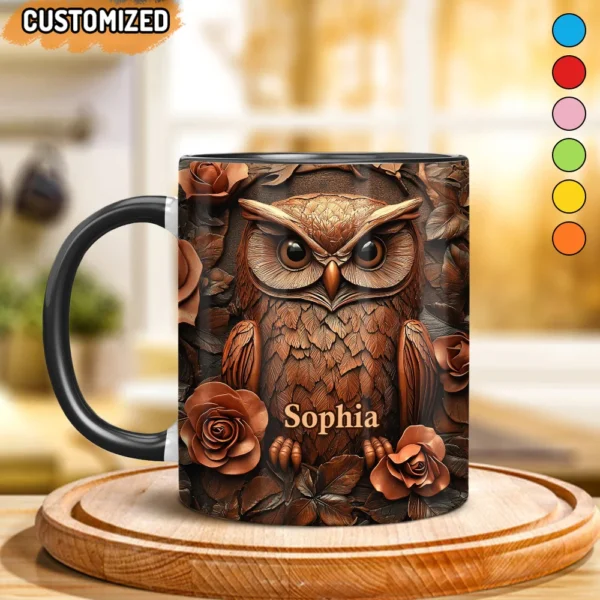 Amber Rose Eule - Personalisierte Eulen-Akzent-Tasse Amber Rose Owl - Personalized Owl Accent Mug Mockup Ads.jpg