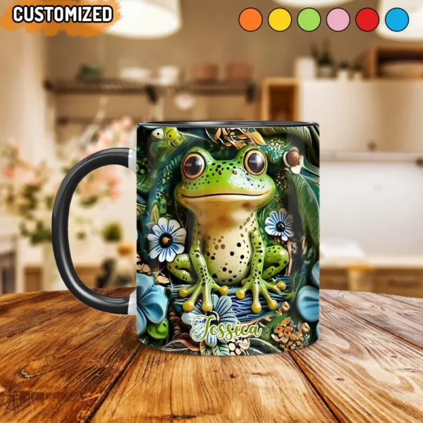 Cute Green Frog - Custom Name Coffee Accent Mug for Frog Lovers translate to german Cute Green Frog - Custom Name Coffee Accent Mug for Frog Lovers Run Ads.jpg